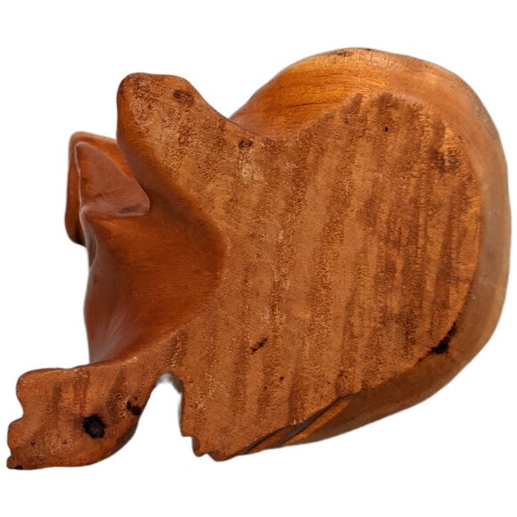 Vintage Hand Carved Wooden Iguana Trinket Dish Bowl Retro Decor Tropical - Picture 4 of 6